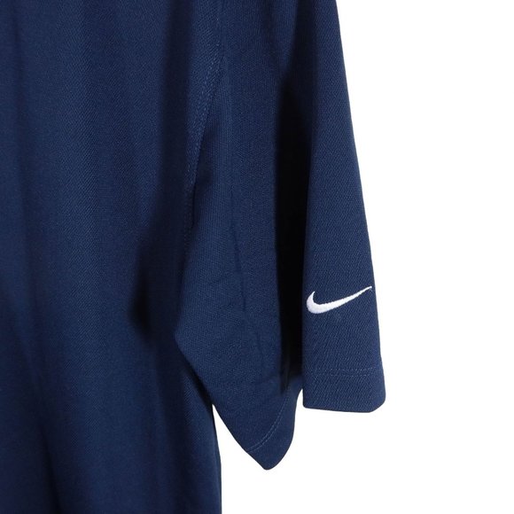 4/$25 NIKE GOLF Size M Navy Dri Fit Moisture Wicking Short Sleeve Polo Shirt - Picture 3 of 5